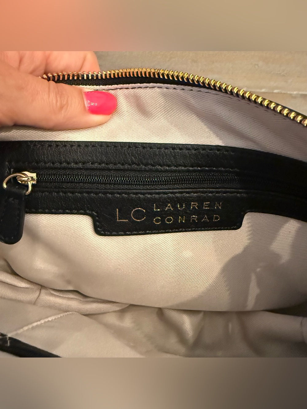 Lauren Conrad Black Cross Body Bag Black Orange Slice Crossbody Bag Preowned - Picture 9 of 14